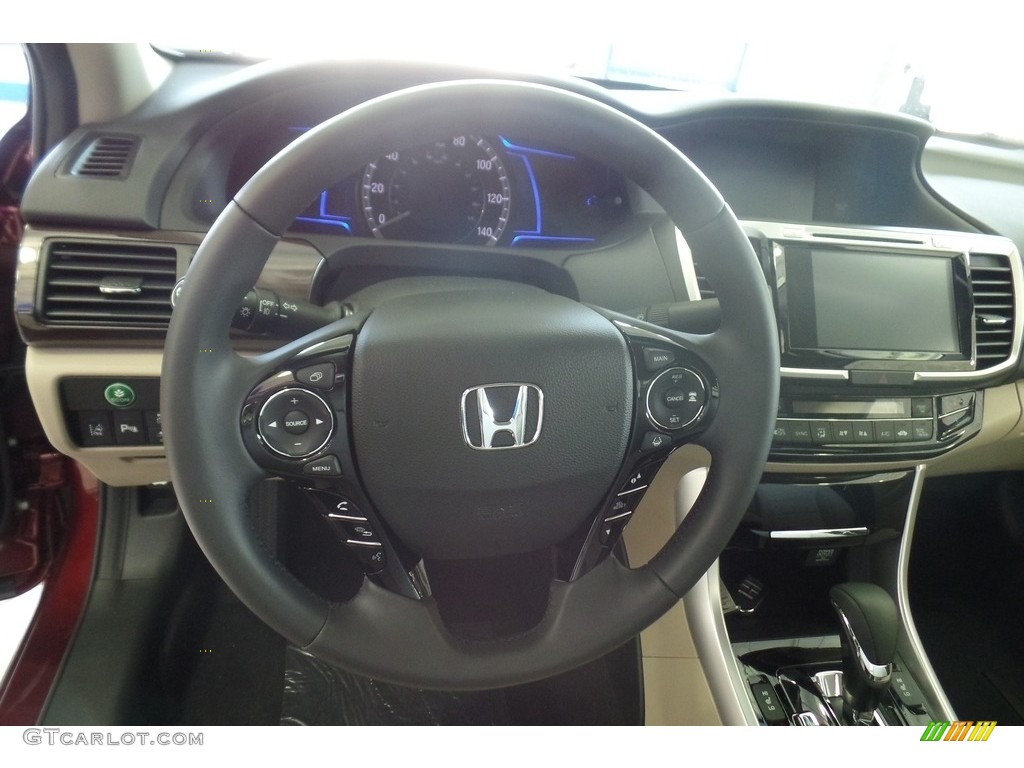 2017 Accord Hybrid Touring Sedan - Crimson Pearl / Ivory photo #10