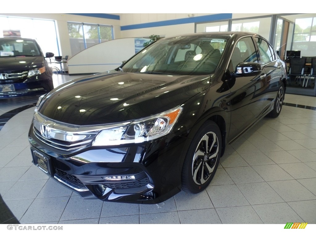 2017 Accord EX-L V6 Sedan - Crystal Black Pearl / Black photo #1