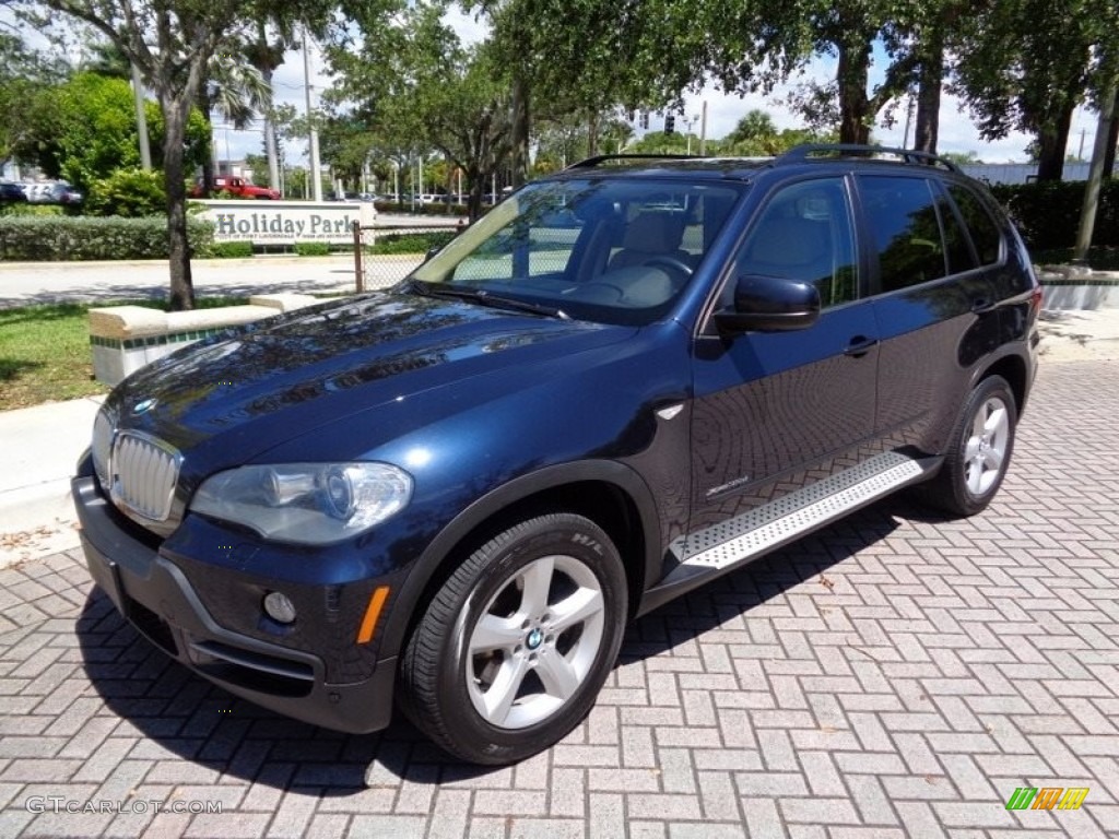 2010 X5 xDrive35d - Monaco Blue Metallic / Sand Beige photo #13