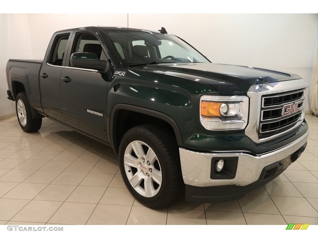 2015 Sierra 1500 SLE Double Cab 4x4 - Emerald Green Metallic / Jet Black photo #1