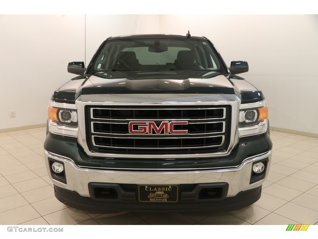 2015 Sierra 1500 SLE Double Cab 4x4 - Emerald Green Metallic / Jet Black photo #2