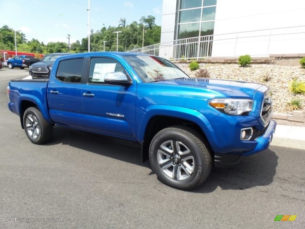 2017 Tacoma Limited Double Cab 4x4 - Blazing Blue Pearl / Limited Hickory photo #1