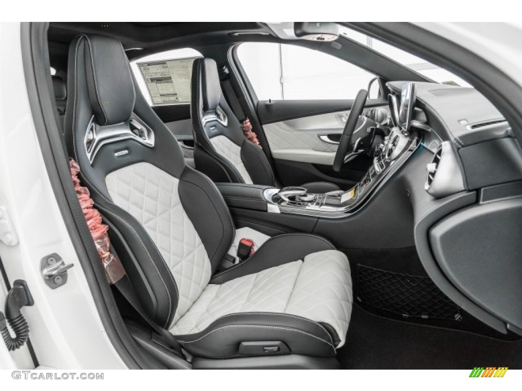 AMG Black/Platinum White Interior 2017 Mercedes-Benz C 43 AMG 4Matic Sedan Photo #121336643