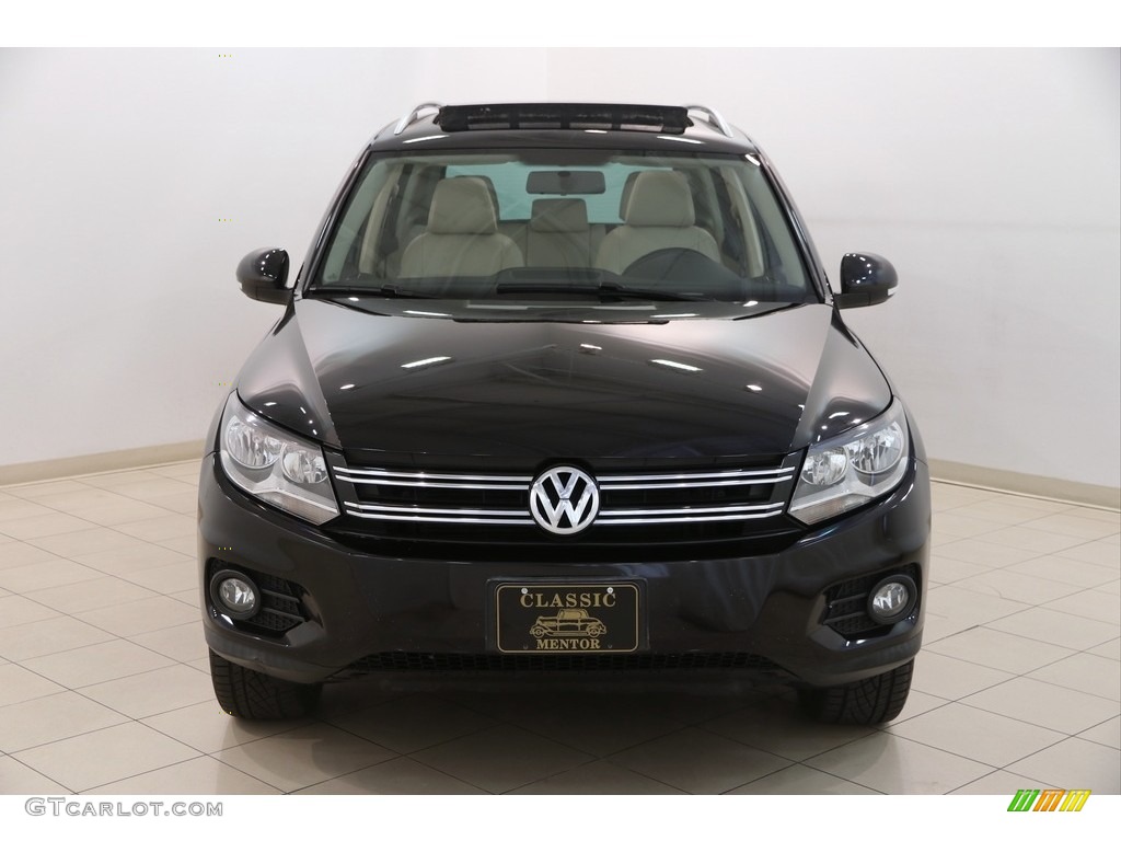 2012 Tiguan SE 4Motion - Deep Black Metallic / Beige photo #2