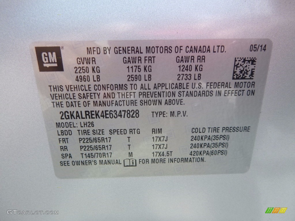 2014 Terrain SLE - Quicksilver Metallic / Jet Black photo #22