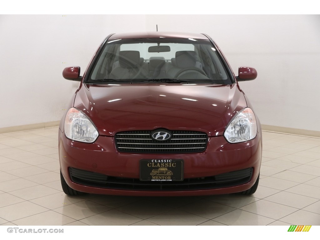 2010 Accent GLS 4 Door - Wine Red / Gray photo #2