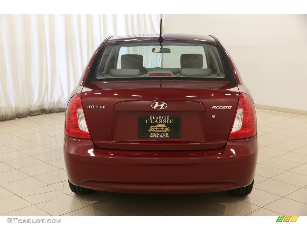 2010 Accent GLS 4 Door - Wine Red / Gray photo #15