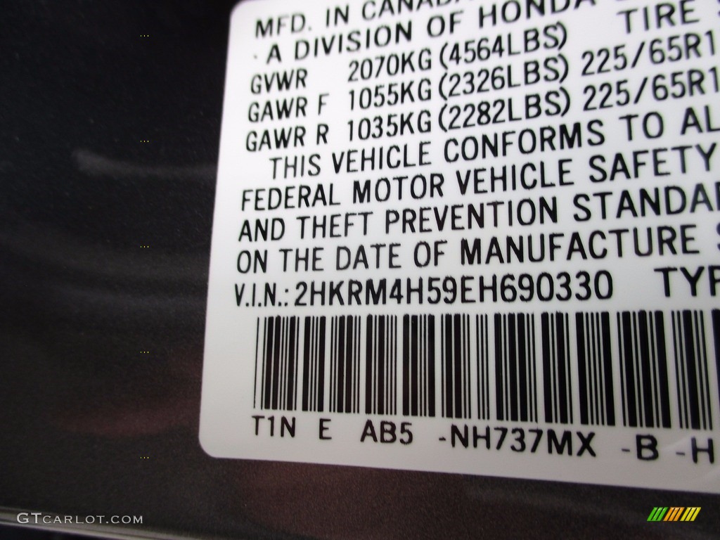 2014 CR-V EX AWD - Urban Titanium Metallic / Gray photo #19