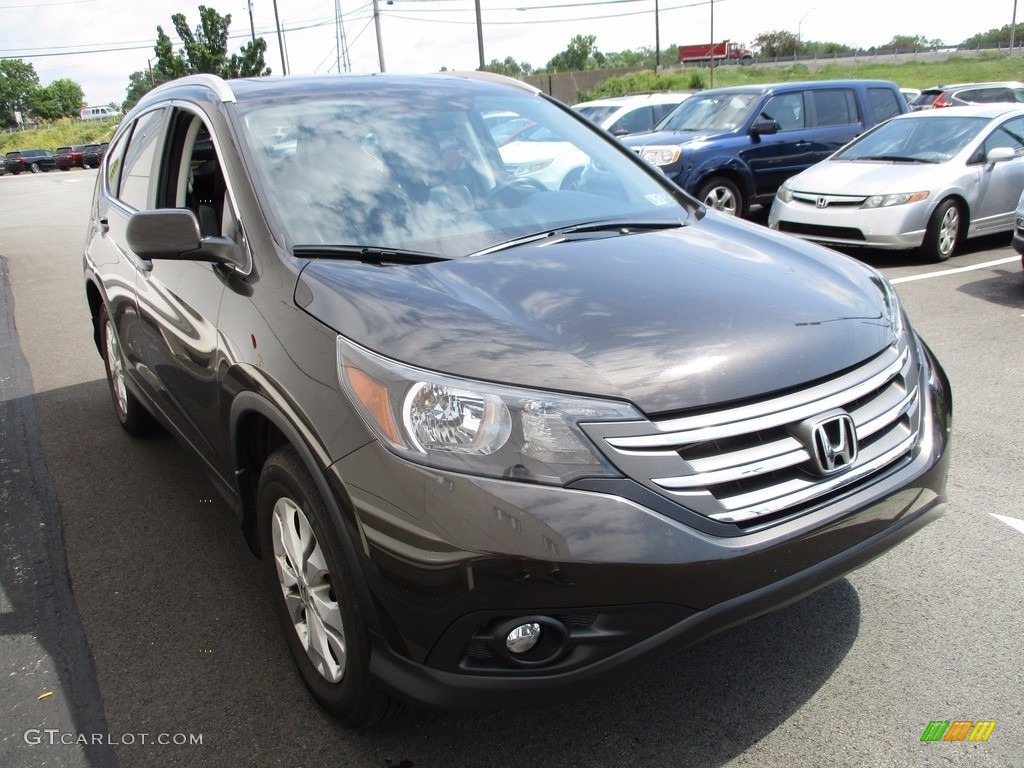 2013 CR-V EX-L AWD - Kona Coffee Metallic / Black photo #7