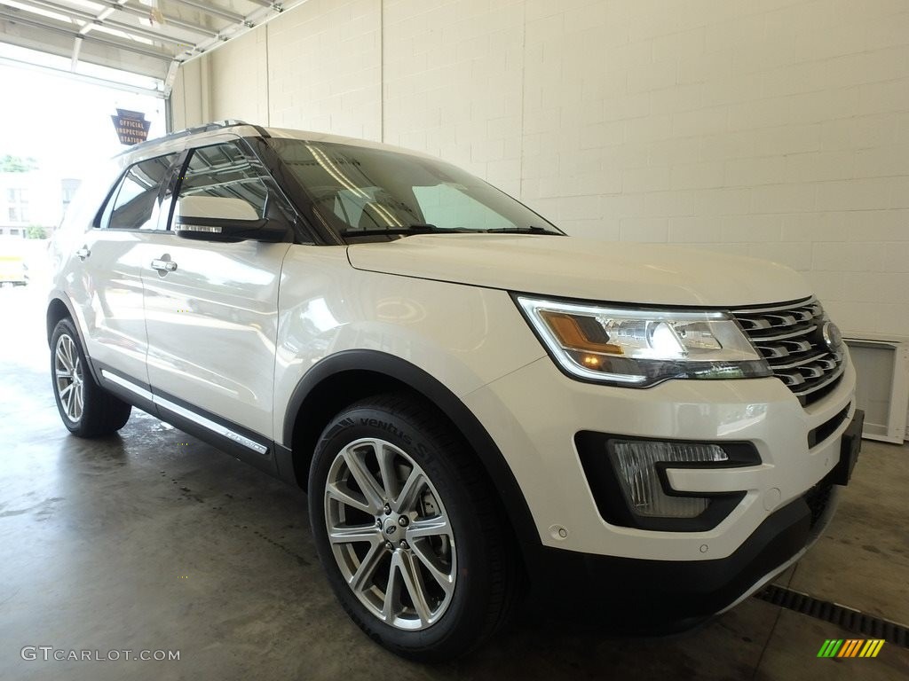 2017 Explorer Limited 4WD - White Platinum / Medium Light Camel photo #1