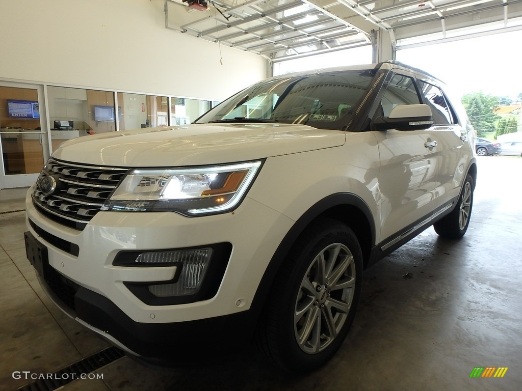 2017 Explorer Limited 4WD - White Platinum / Medium Light Camel photo #4