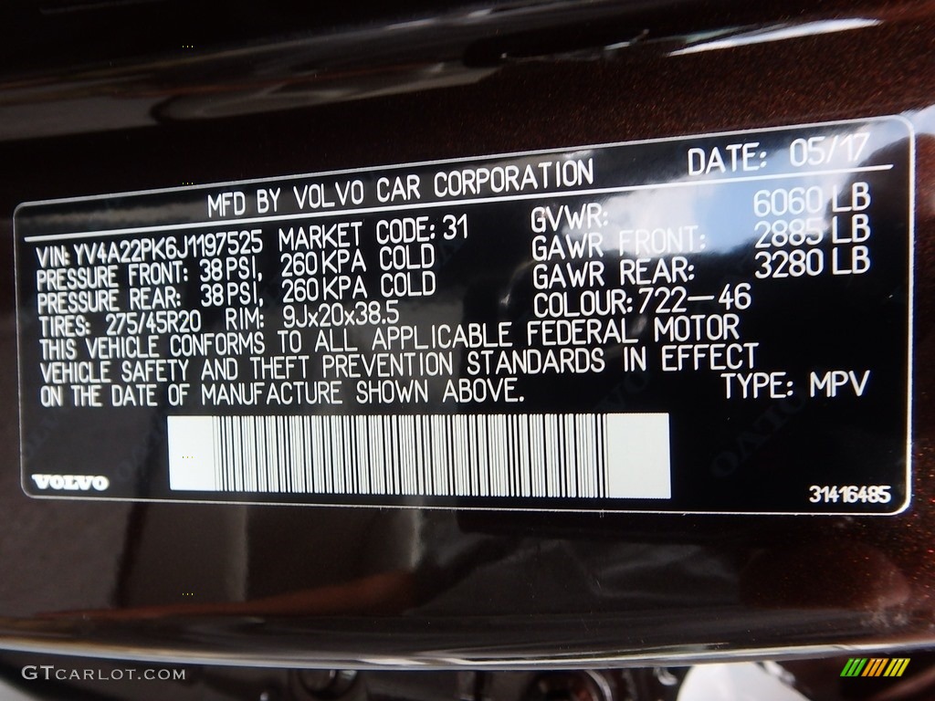 2018 XC90 T6 AWD Momentum - Twilight Bronze Metallic / Blonde photo #13