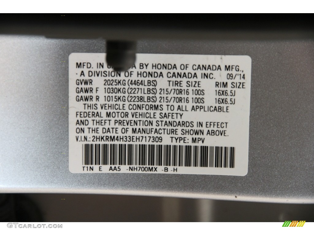 2014 CR-V LX AWD - Urban Titanium Metallic / Gray photo #21