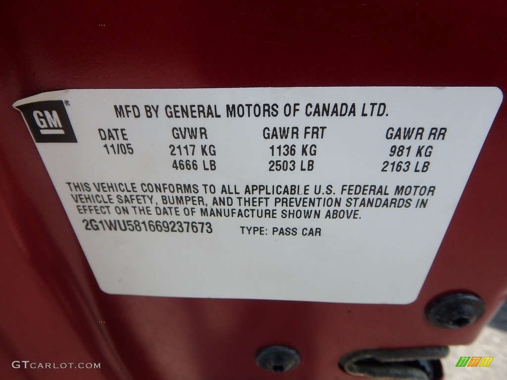 2006 Impala LTZ - Sport Red Metallic / Ebony Black photo #14