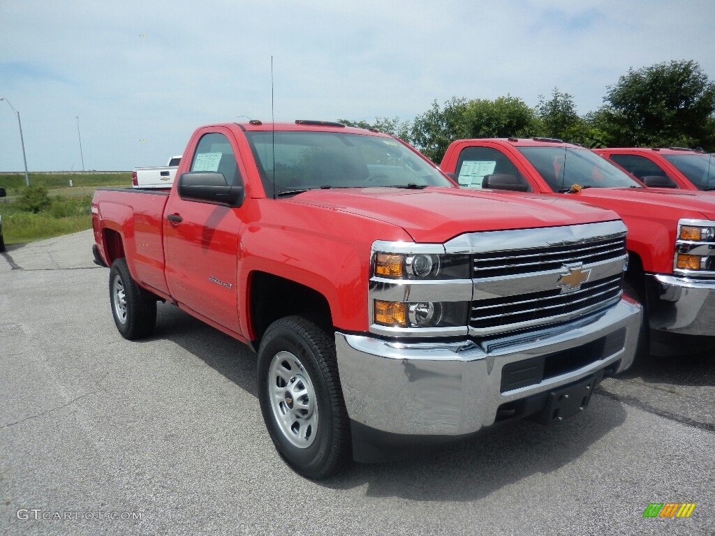 2017 Silverado 2500HD Work Truck Regular Cab 4x4 - Red Hot / Dark Ash/Jet Black photo #3