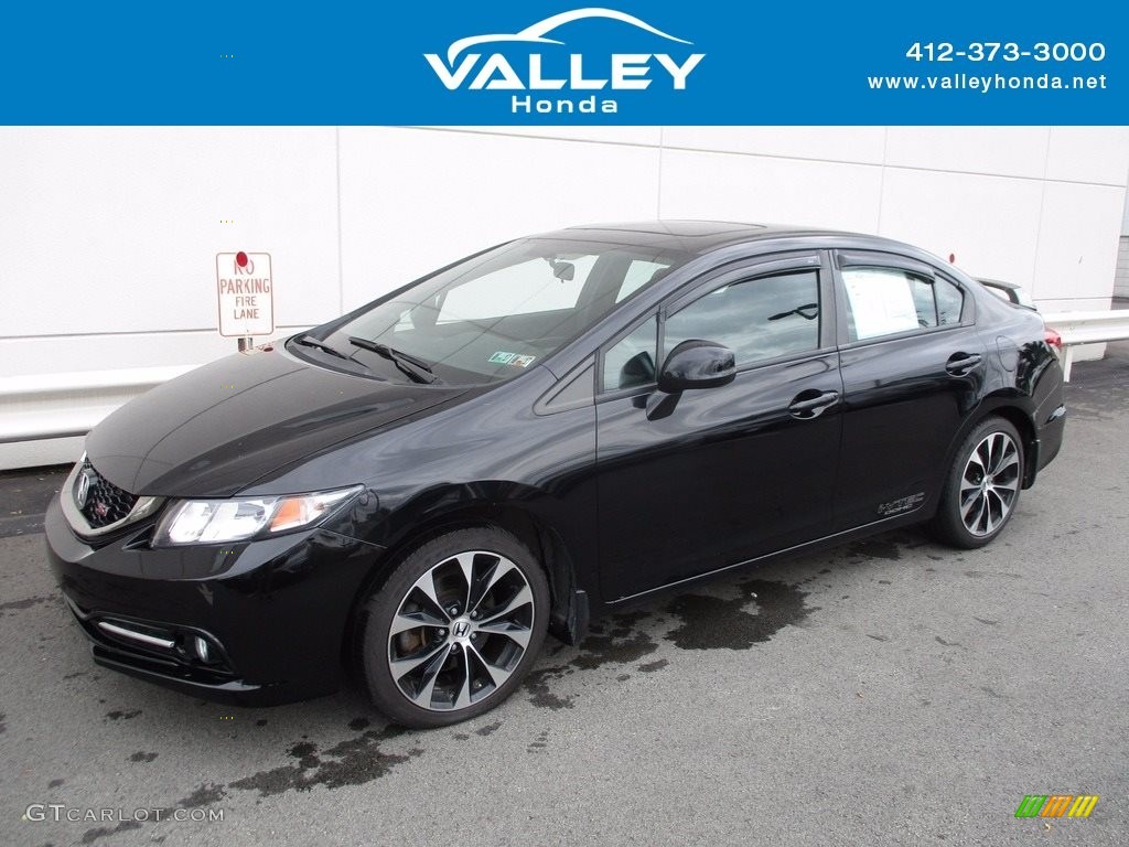 2013 Civic Si Sedan - Crystal Black Pearl / Black photo #1