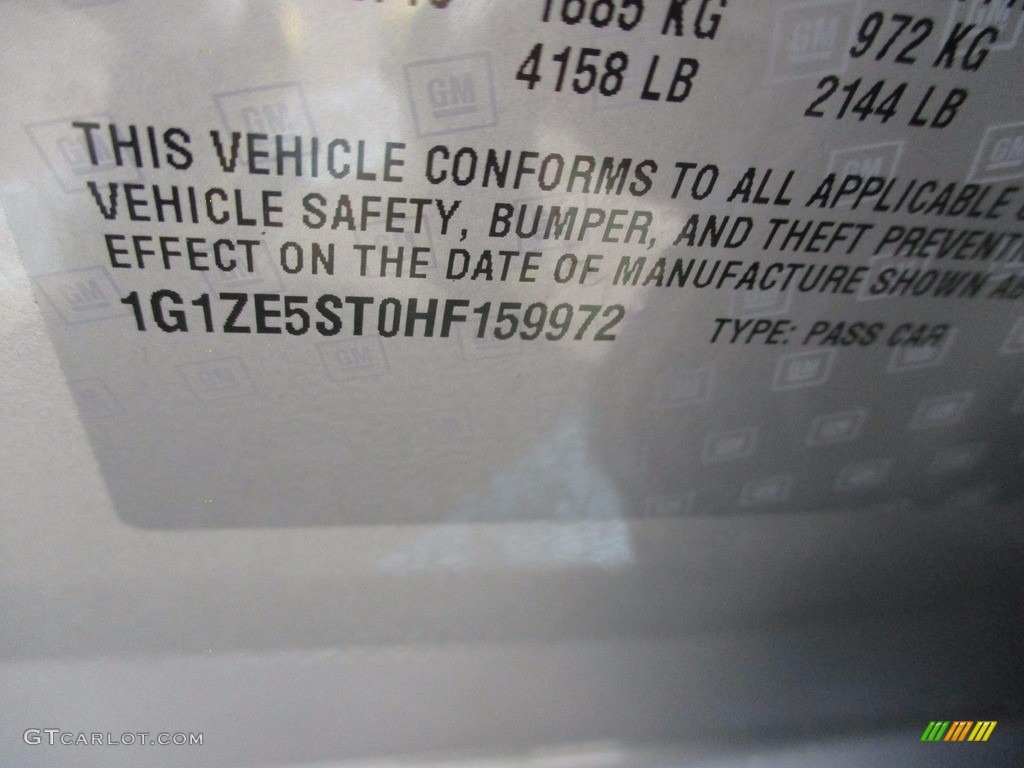 2017 Malibu LT - Silver Ice Metallic / Jet Black photo #20