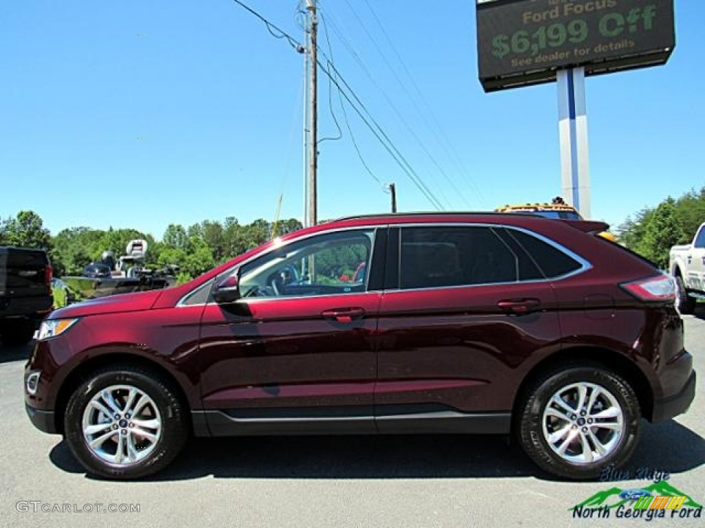 2017 Burgundy Velvet Metallic Ford Edge SEL 121245298 Photo 2
