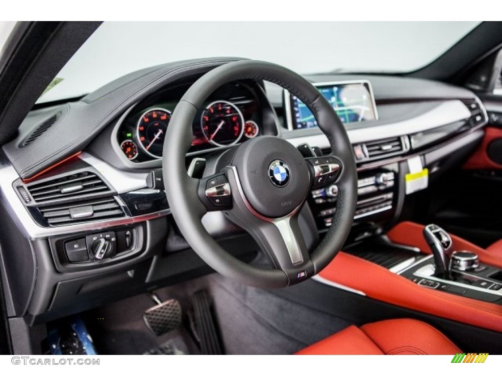 2017 BMW X6 sDrive35i Coral Red/Black Dashboard Photo #121406465