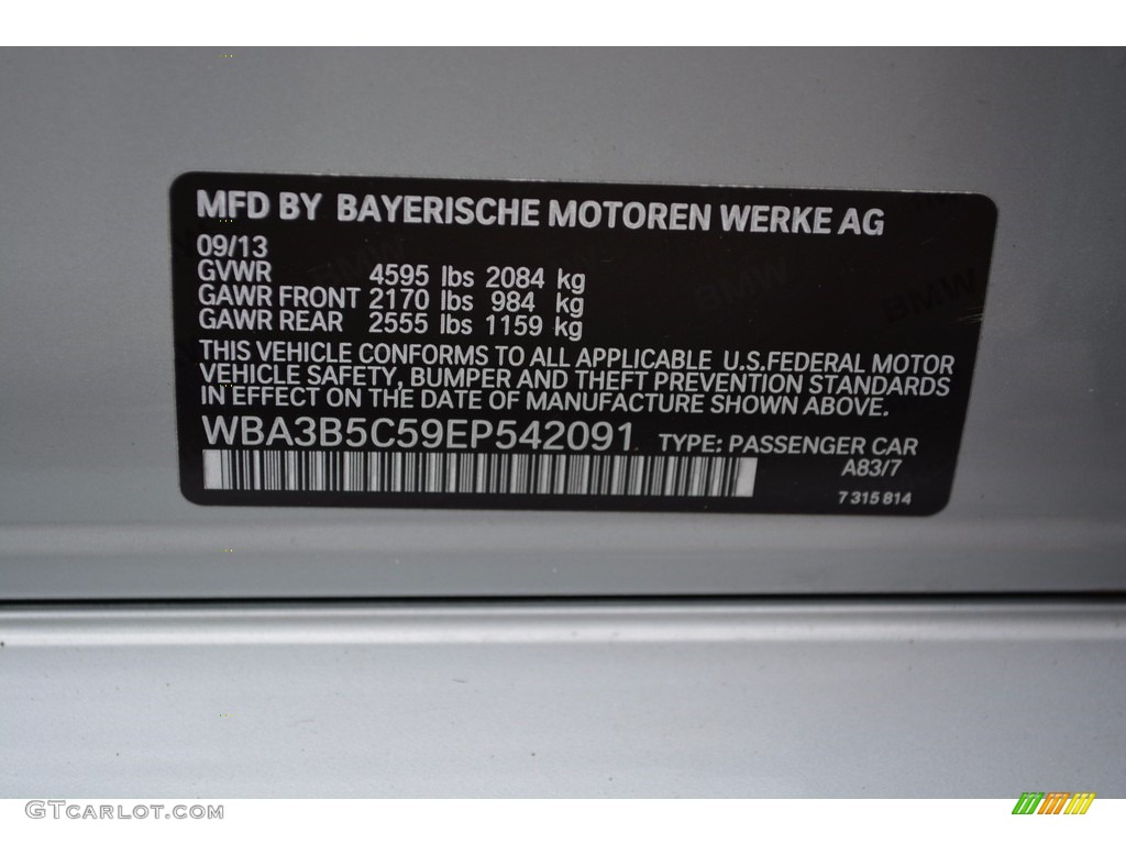 2014 3 Series 328i xDrive Sedan - Glacier Silver Metallic / Black photo #34