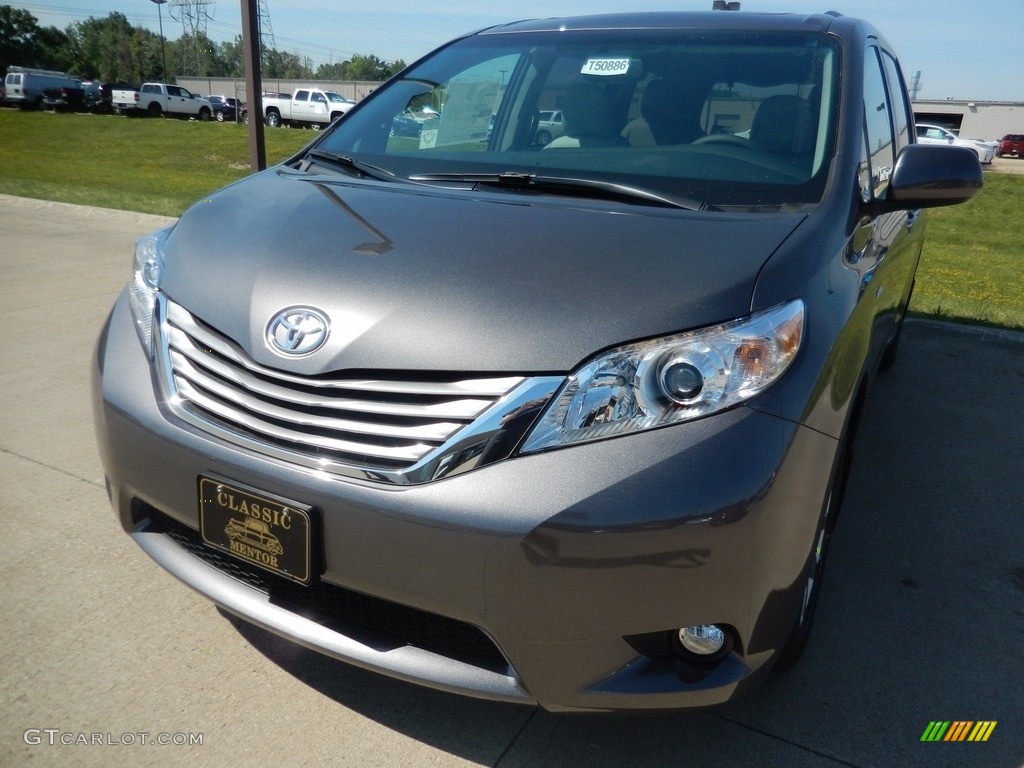 2017 Sienna XLE AWD - Predawn Gray Mica / Ash photo #1