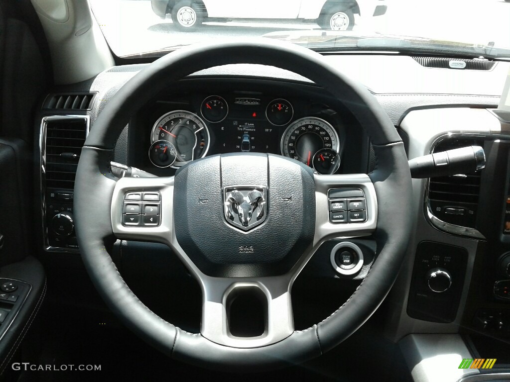 2017 Ram 2500 Laramie Mega Cab 4x4 Black Steering Wheel Photo #121417526