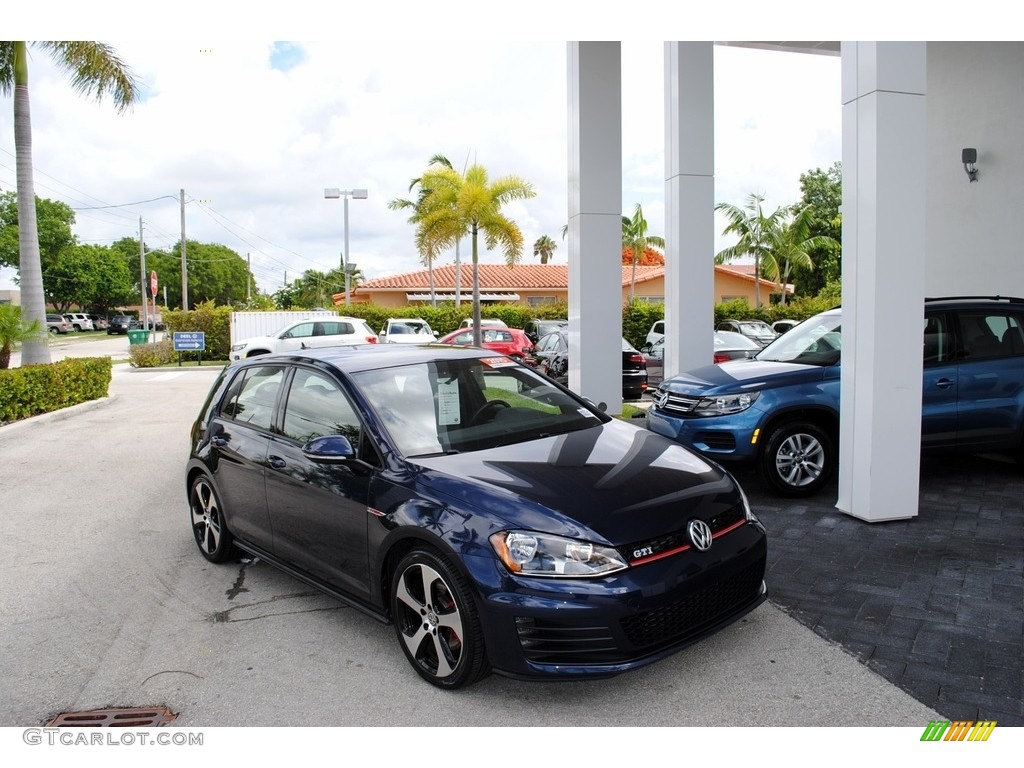 2015 Golf GTI 4-Door 2.0T S - Night Blue Metallic / Titan Black Leather photo #1