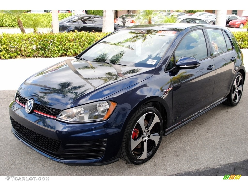 2015 Golf GTI 4-Door 2.0T S - Night Blue Metallic / Titan Black Leather photo #4