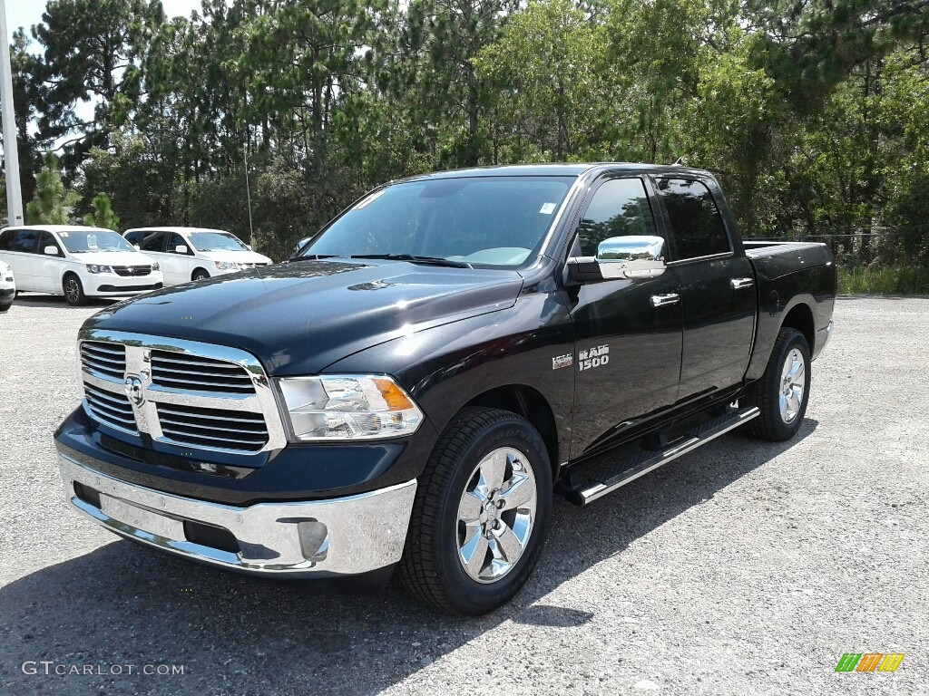 2017 1500 Big Horn Crew Cab - Brilliant Black Crystal Pearl / Black/Diesel Gray photo #1