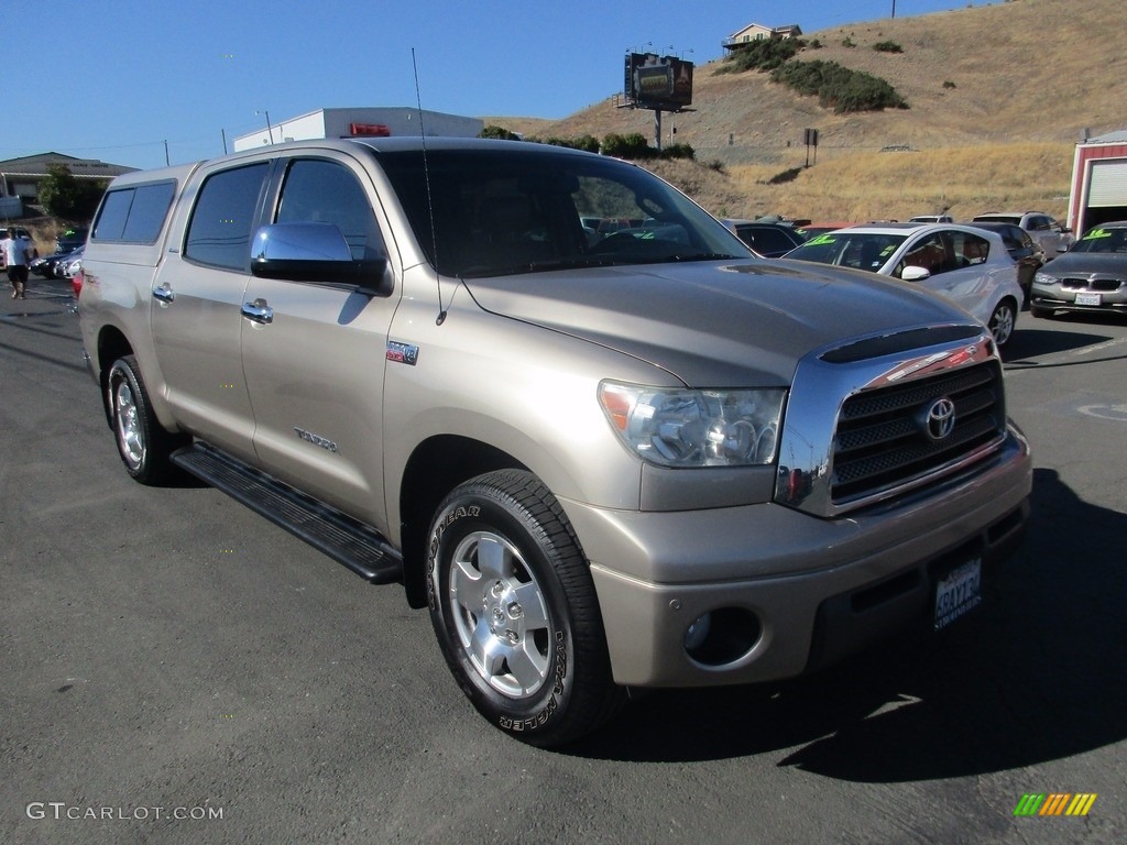 2008 Tundra Limited CrewMax - Desert Sand Mica / Beige photo #1