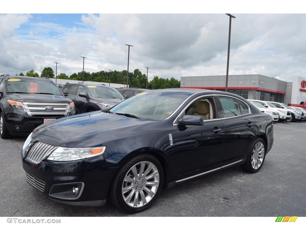 2009 MKS Sedan - Dark Ink Blue Metallic / Light Camel photo #6