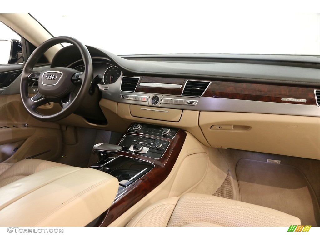 2012 Audi A8 L W12 6.3 Velvet Beige Dashboard Photo #121453199