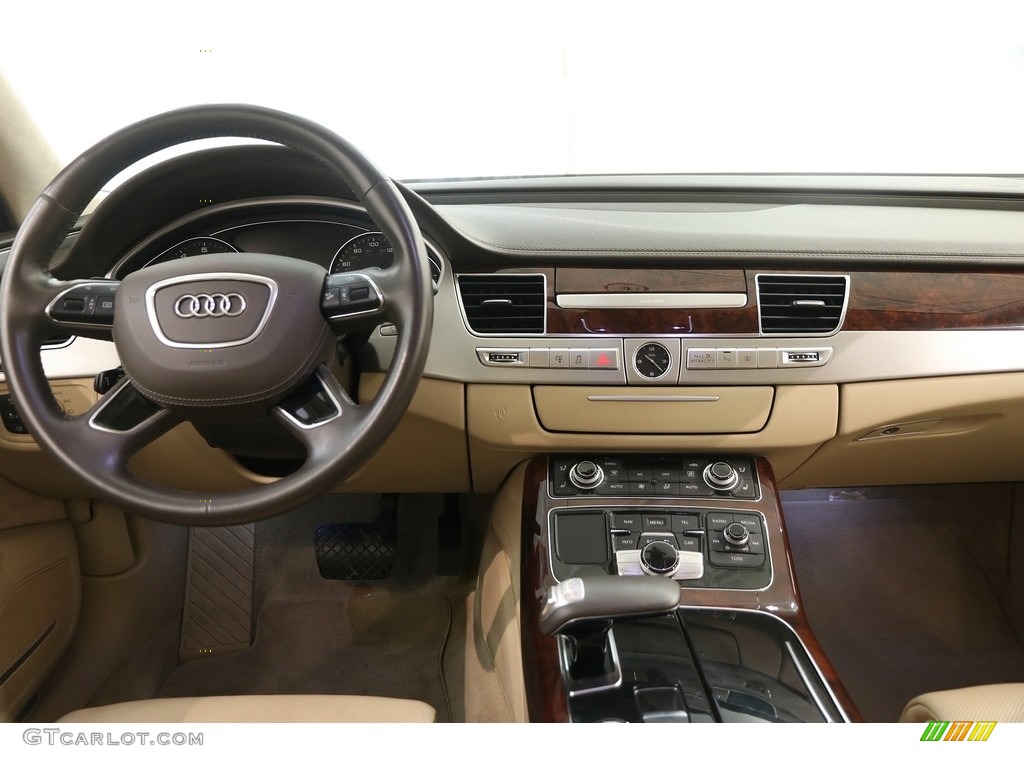 2012 Audi A8 L W12 6.3 Velvet Beige Dashboard Photo #121453550