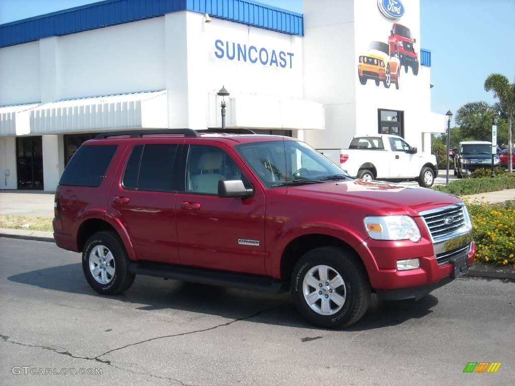 2008 Explorer XLT 4x4 - Redfire Metallic / Black/Stone photo #1