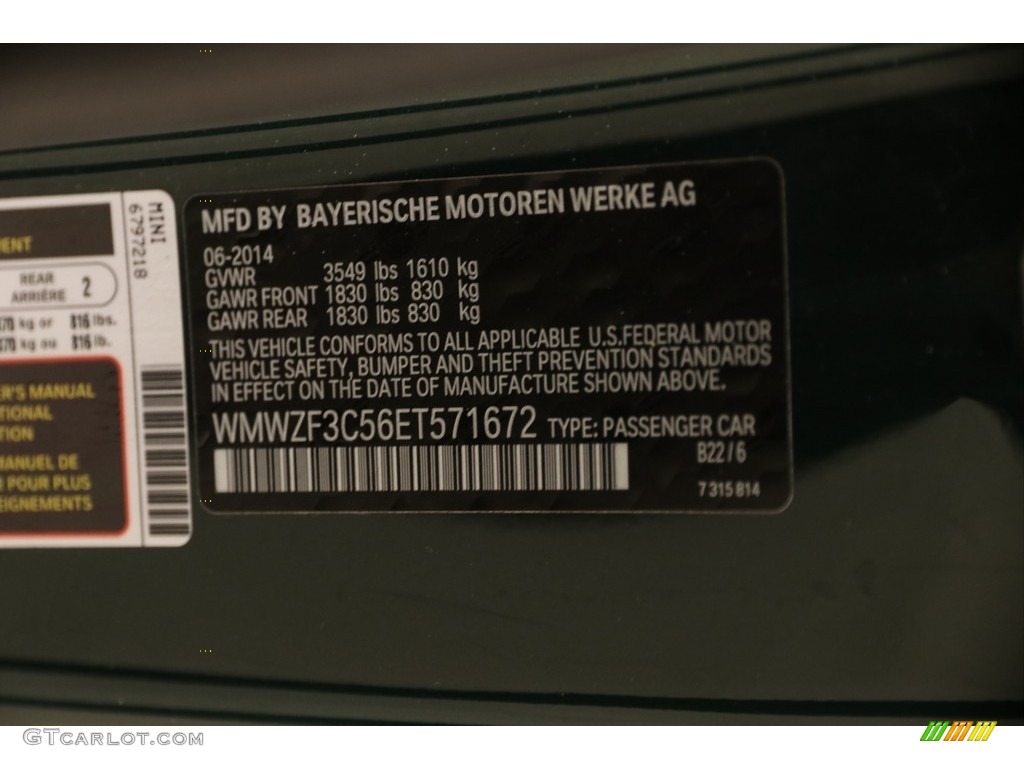 2014 Cooper Clubman - British Racing Green II Metallic / Carbon Black photo #17