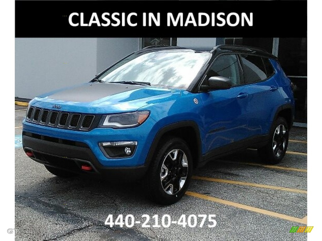 2017 Compass Trailhawk 4x4 - Laser Blue Pearl / Black/Ruby Red photo #1