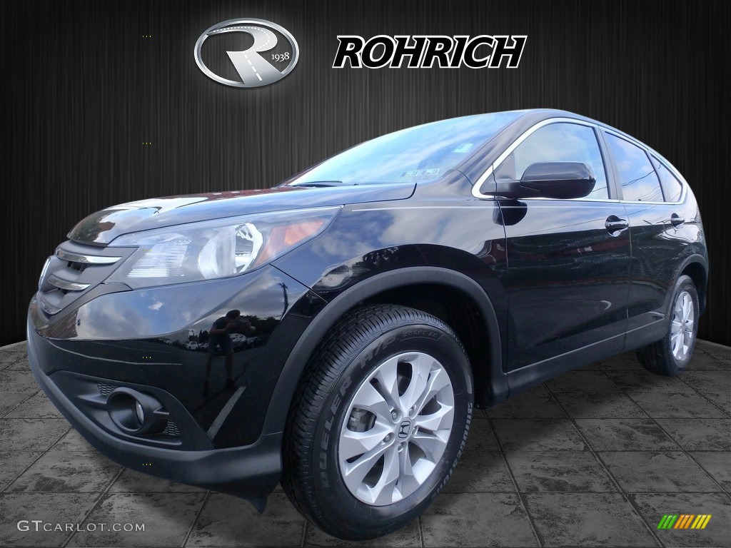 2014 CR-V EX AWD - Crystal Black Pearl / Black photo #3