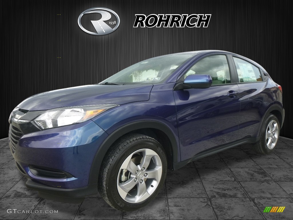 2017 HR-V LX AWD - Vortex Blue Pearl / Gray photo #4