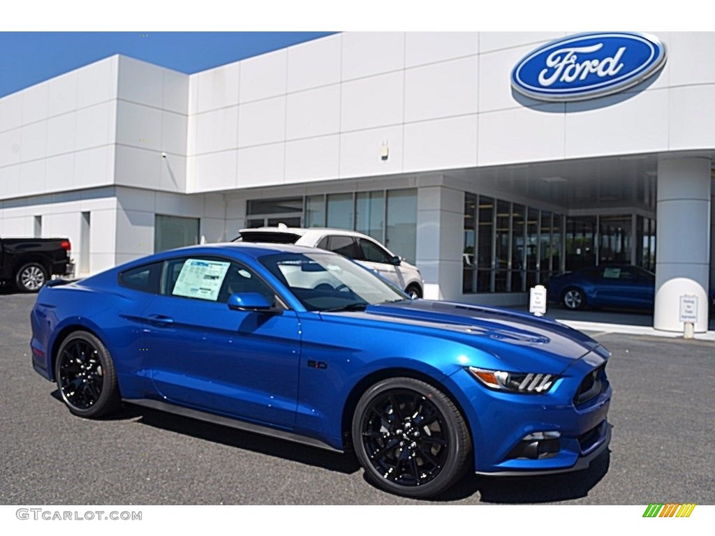 Lightning Blue 2017 Ford Mustang GT Premium Coupe Exterior Photo #121478075