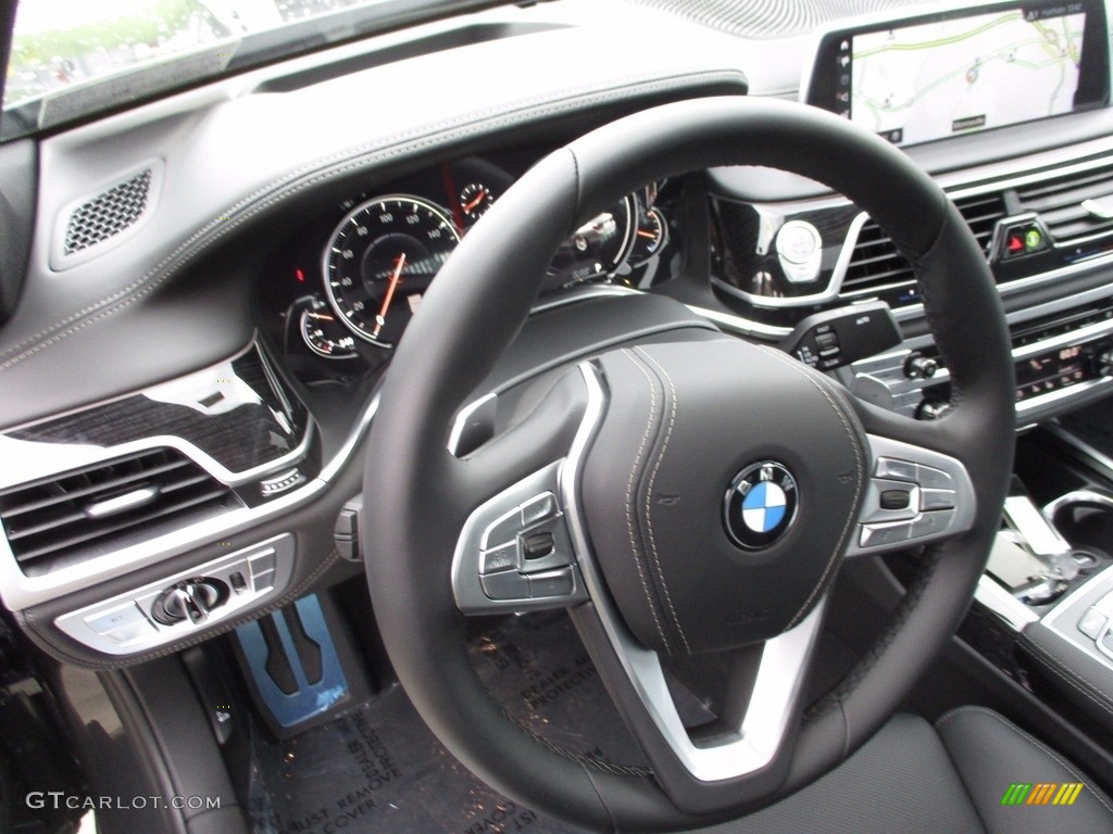 2018 BMW 7 Series 740i xDrive Sedan Black Steering Wheel Photo #121480096