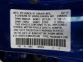B593M: Aegean Blue Metallic 2017 Honda Civic Si Sedan Color Code