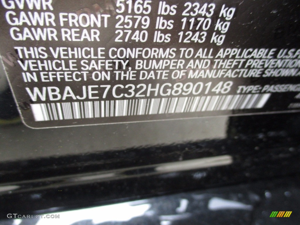 2017 5 Series 540i xDrive Sedan - Black Sapphire Metallic / Black photo #19