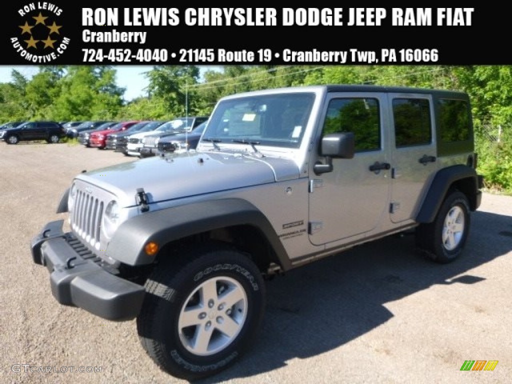 2017 Wrangler Unlimited Sport 4x4 - Billet Silver Metallic / Black photo #1