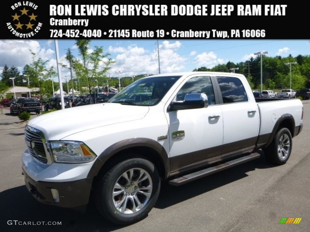 2017 1500 Laramie Longhorn Crew Cab 4x4 - Bright White / Canyon Brown/Light Frost Beige photo #1