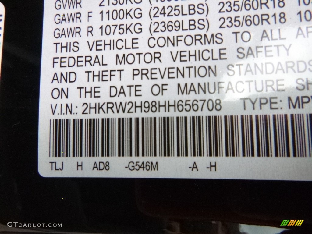 2017 CR-V Touring AWD - Crystal Black Pearl / Black photo #11