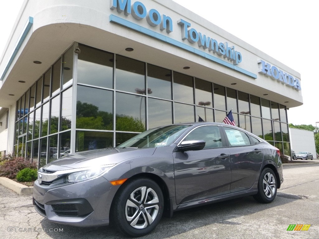 2017 Civic LX Sedan - Modern Steel Metallic / Gray photo #1