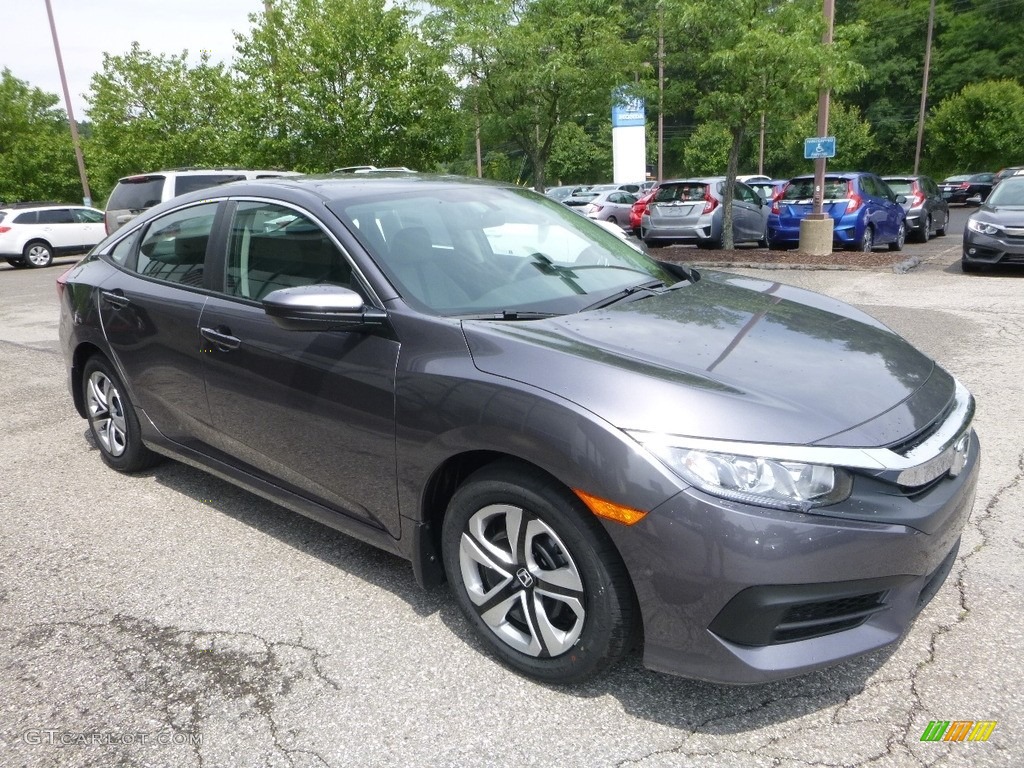 2017 Civic LX Sedan - Modern Steel Metallic / Gray photo #5