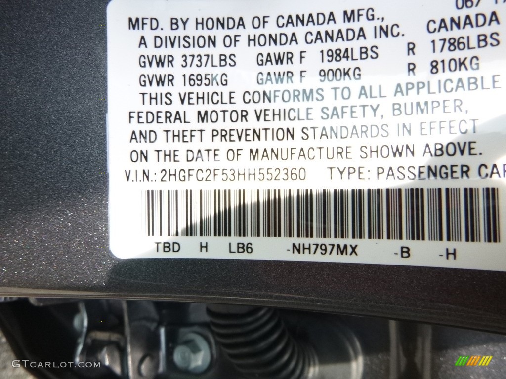 2017 Civic LX Sedan - Modern Steel Metallic / Gray photo #12