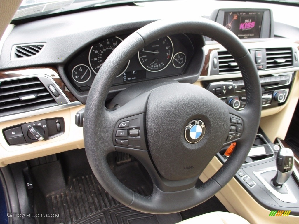 2017 BMW 3 Series 320i xDrive Sedan Venetian Beige/Black Steering Wheel Photo #121491101