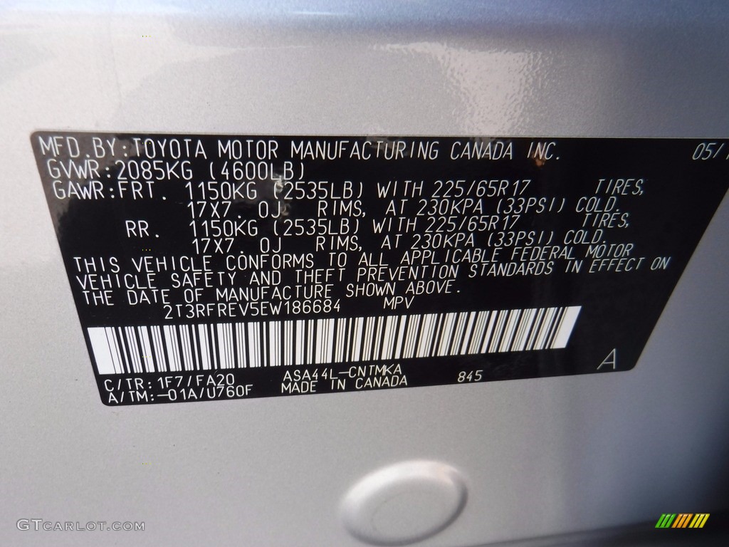 2014 RAV4 XLE AWD - Classic Silver Metallic / Black photo #27